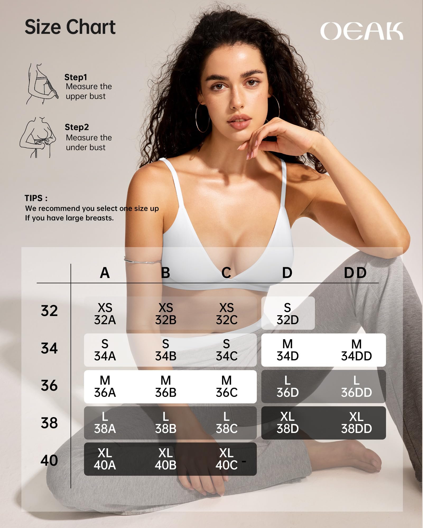 OEAK Reggiseno a triangolo da donna, comodo, senza ferretto, sexy, senza cuciture, senza cuciture, per tutti i giorni