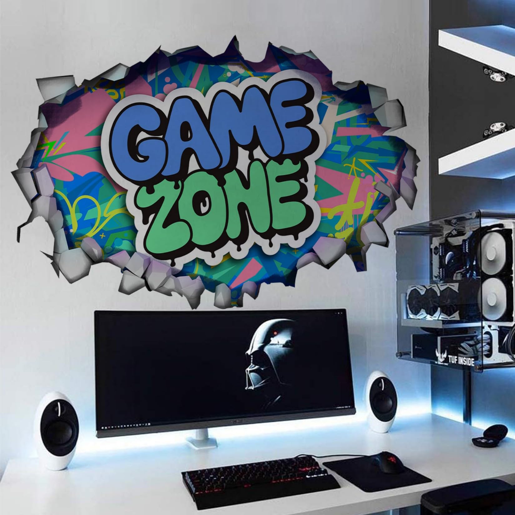 3D Game Wall Decals,Gamer Controller Wall Stickers for Boys Room,Gaming Joystick Sticker for Teenagers Kids Bedroom Playroom Nursery Wall Decor-Style C - Image 3