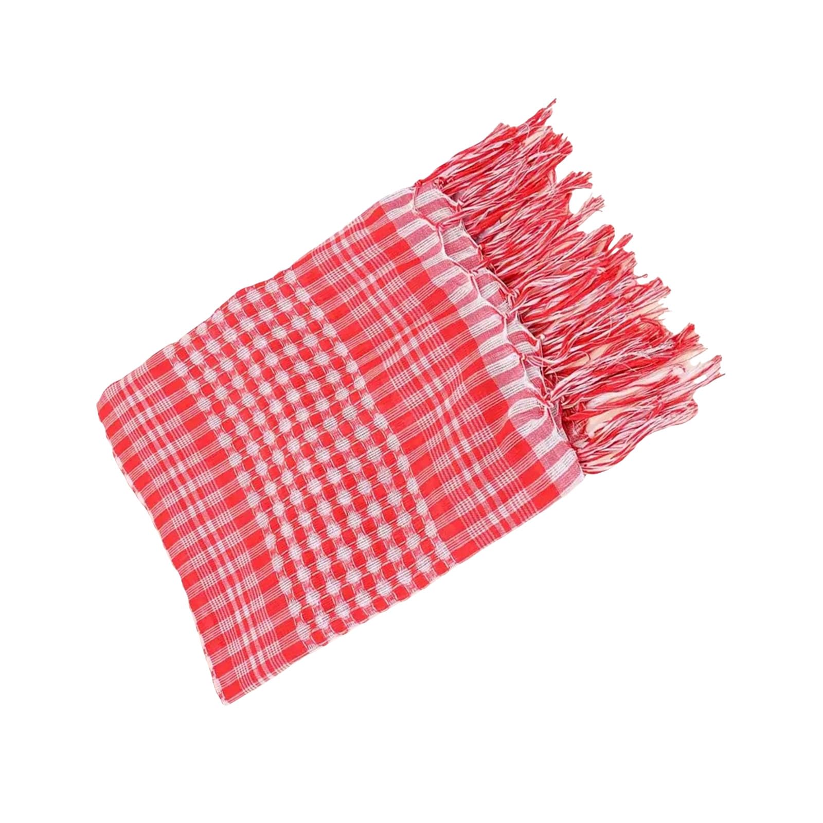 MICFENY Classical Plaids Shemagh Scarf With Decorative Tassels Arabic Accessory Desert Keffiyeh Scarf For Everyday Wear