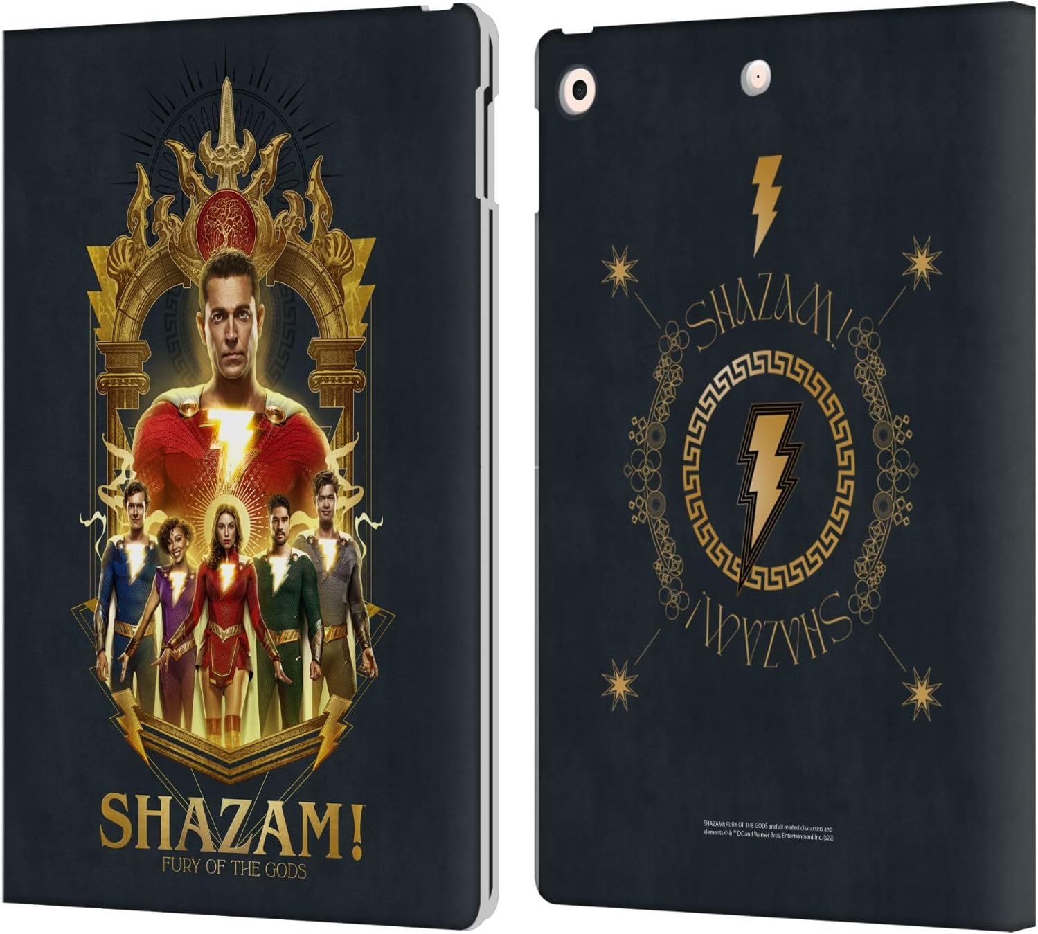 Head Case Designs Officially Licensed Shazam!: Fury of The Gods Group Graphics Leather Wallet Case Compatible with Apple iPad 10.2 2019/2020/2021