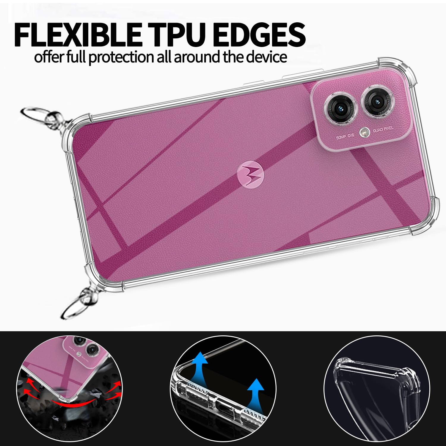 SEAHAI Cover per Motorola Moto G55 5G, Custodia Ultra Sottile in Silicone Liquido Morbida con Modello Animale di Fiori Carini, Elegante Matte TPU Bumper Antiurto Case - Nero S04