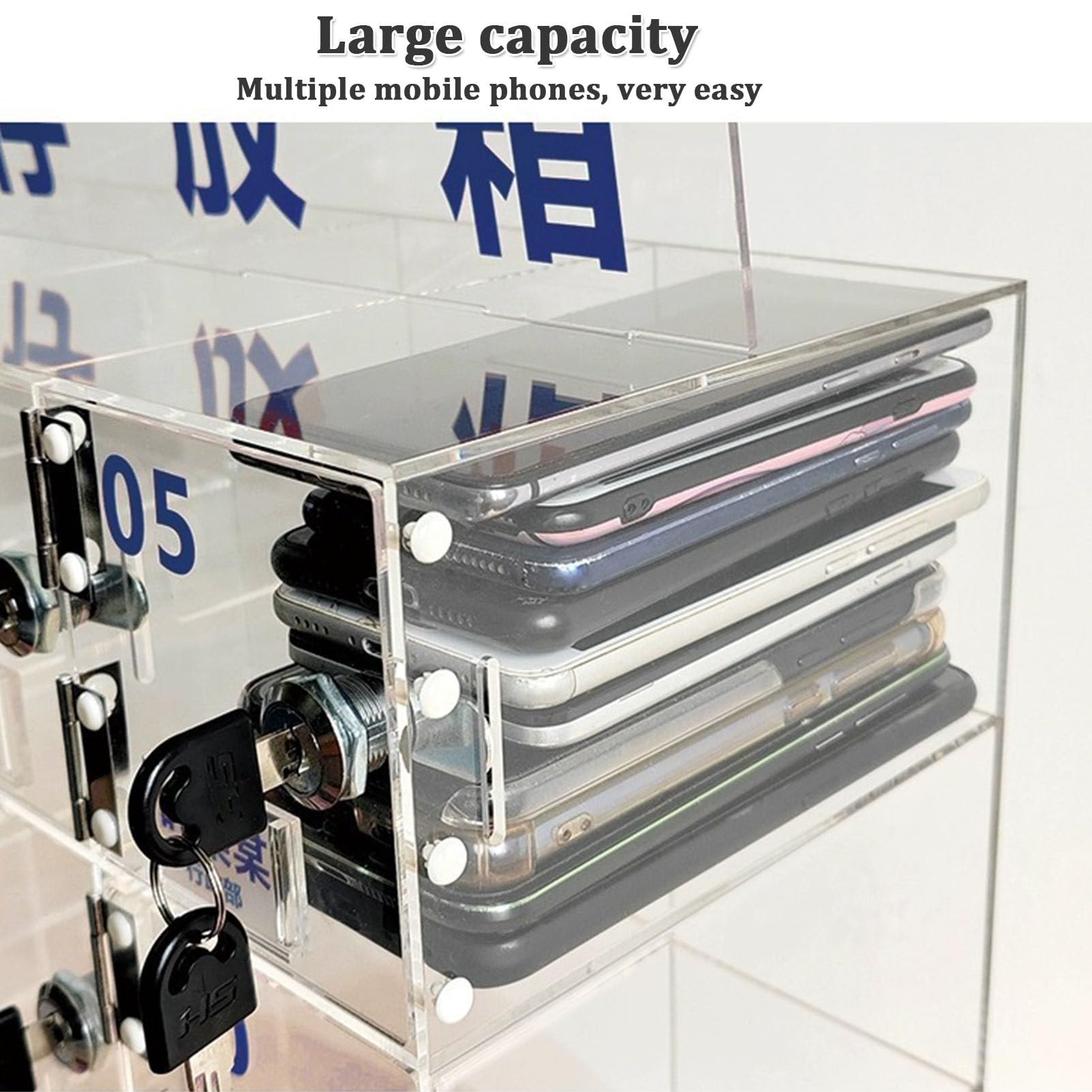 Casillero para teléfono móvil Caja de Almacenamiento para teléfono móvil Soporte acrílico para teléfono móvil Caja de Almacenamiento de Escritorio casillero para teléfono Celular montado