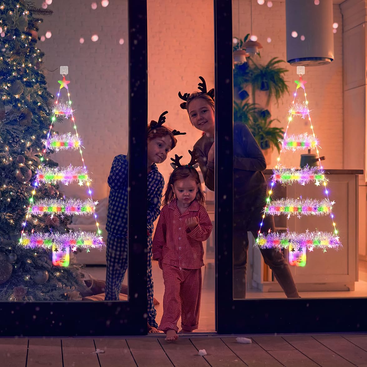 Luci Albero di Natale,20+3M 200LED Luci Natale Esterno Batteria,8 Modalità Luci di Natale da Esterno a Batteria,Timer,Funzione Memoria,Luci Natalizie da Esterno per Giardino Balcone,Bianco Caldo
