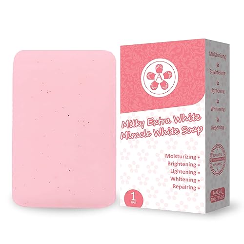 ARBUTEE | Jabón de acné iluminador extra blanco lechoso -B3 glutatión alfa arbutina, sin SLS, sin parabenos, libre de crueldad (1 barra, blanco