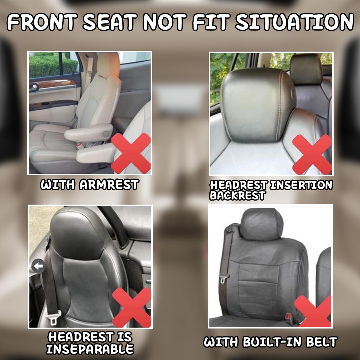 CGEAMDY 1 Pc Housse Siege Voiture Avant Avec Dossier, Housse Pour Voitures Sieges, Ensemble Complet Housses Voiture, Confortable Housse De Siège Avant, Tissu Respirant Et Protecteurs Siège(Noir&Rouge)