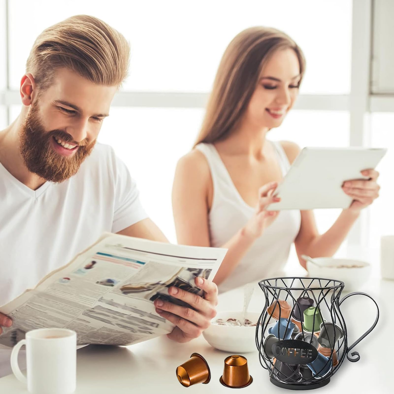 Cesta de Cápsulas de Café, Cesta de Almacenamiento de café, Soporte para Cápsulas de café Canasto de Expreso, Canasto de Almacenamiento de Vainas de Expreso, Utilizado para Almacenar El , Jalea
