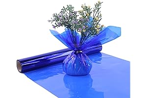 Blue Cellophane Roll for Gift Wrapping, DIY Decor