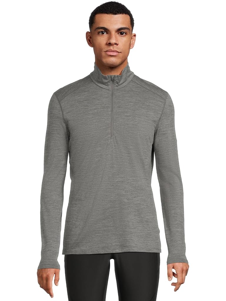 Gray Icebreaker Merino 200 Oasis Long Sleeve Half Zip