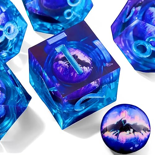 Miniatura 10 de Juego de dados de metal D&D, juego de dados de metal DND de Polyhedron Dungeons and Dragons, adecuado para Pathfinder RPG Shadow Run Savage World y