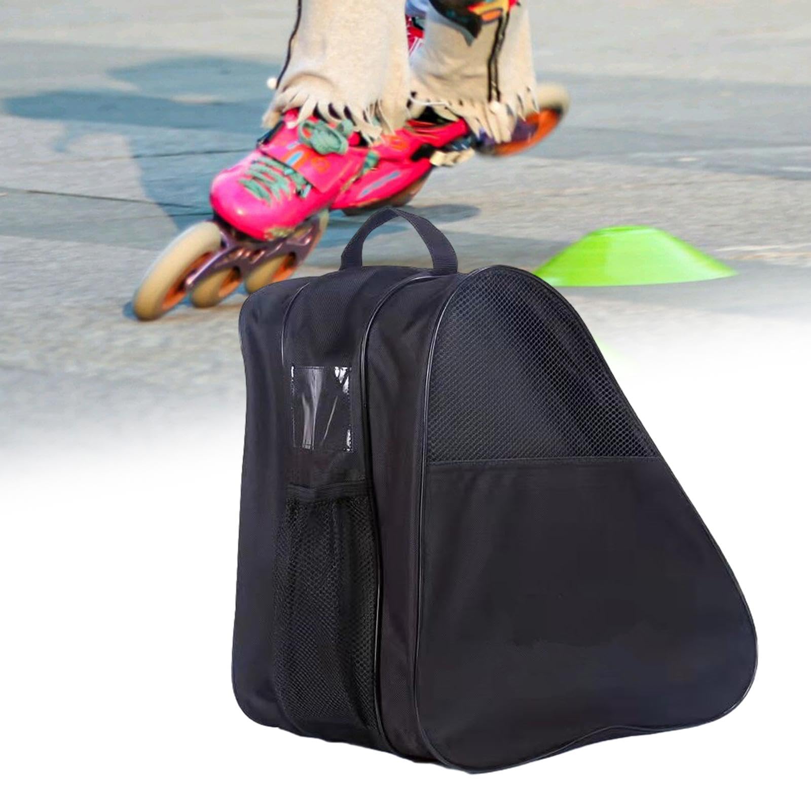 F Fityle Sac de Transport pour Patins à roulettes, Accessoires de Patinage, Patins de Hockey sur Glace, Sac à Main en Tissu Oxford, Sac de Patinage sur Glace,