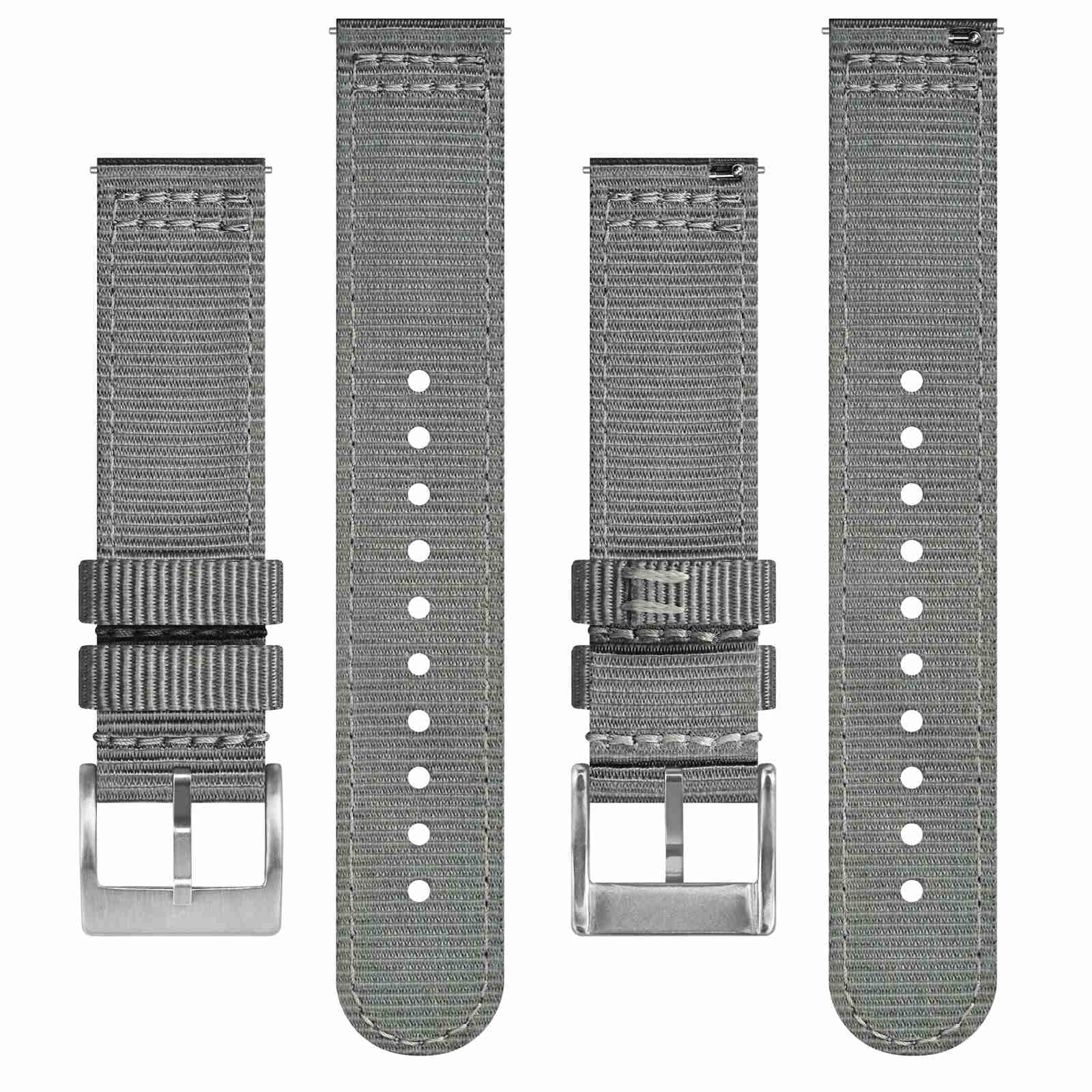 BISONSTRAP Cinturini in Nylon da Uomo, Cinturino per Orologi Militari, Sgancio Rapido, Fibbia Spazzolata, Larghezza Cinturino 18mm 19mm 20mm 22mm