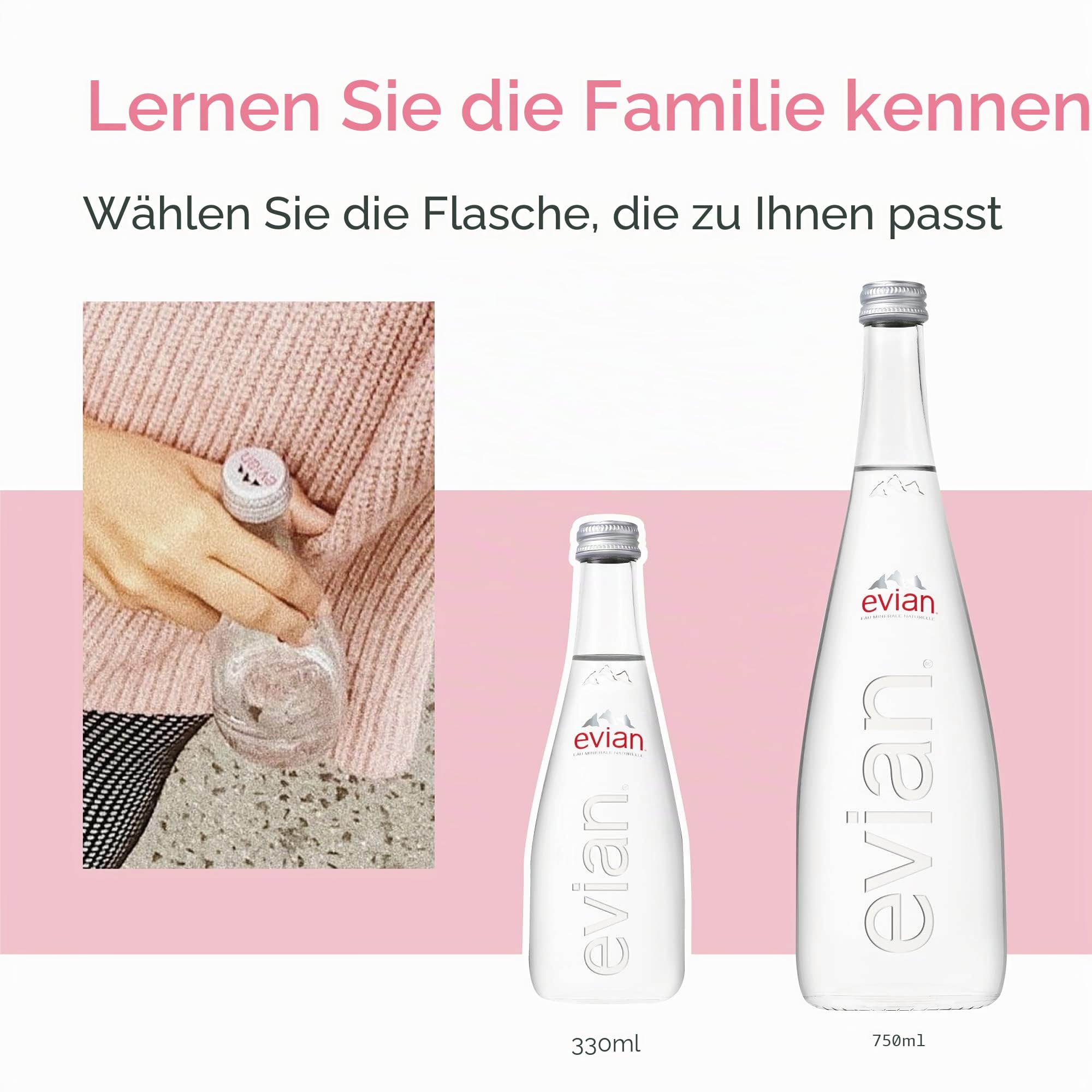Evian natürliches Mineral-Wasser 33 cl VAP x 20