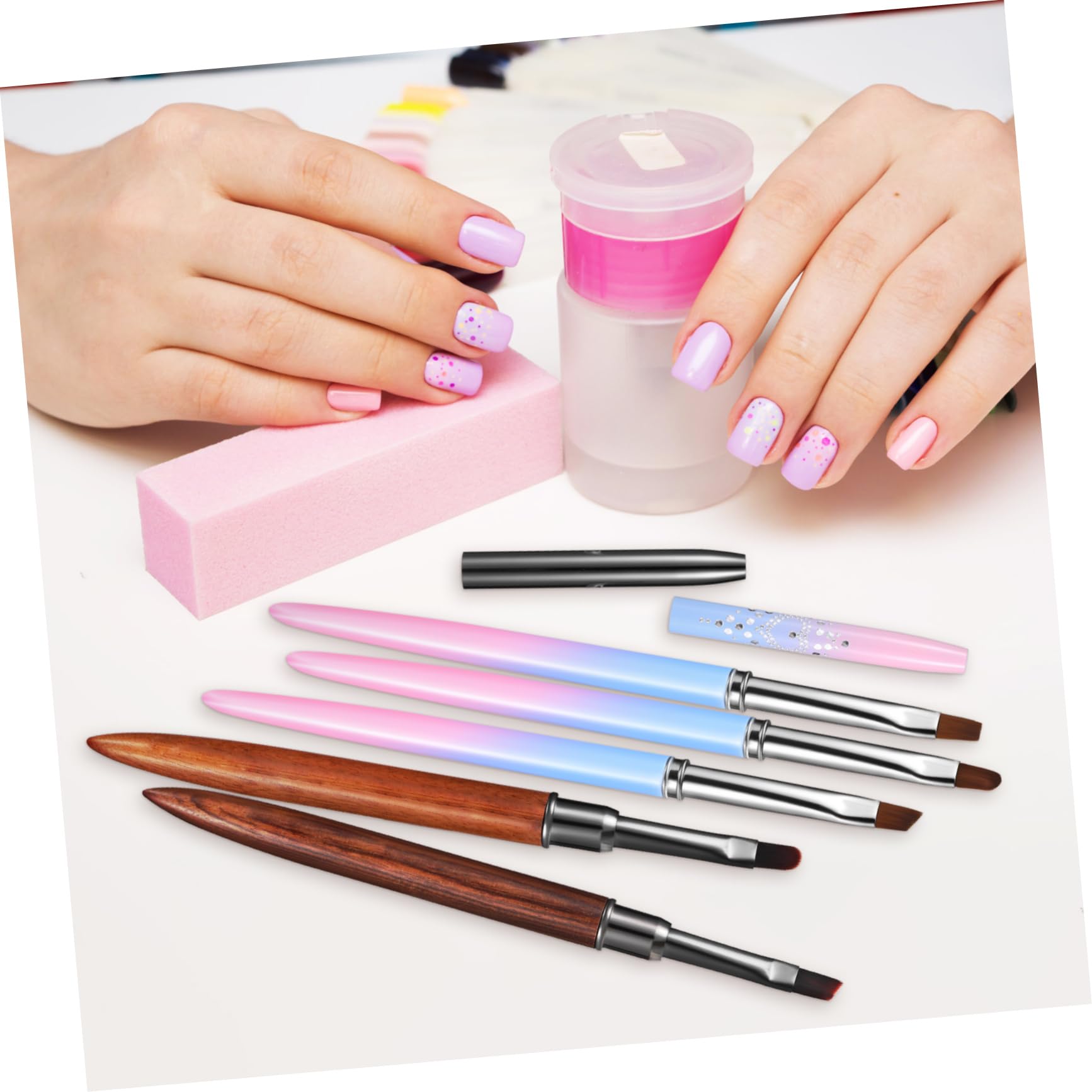 Ipetboom Nail Art Brush Pen Set 5pcs Gel Polish Liner Nail Polish Set Brushes Random