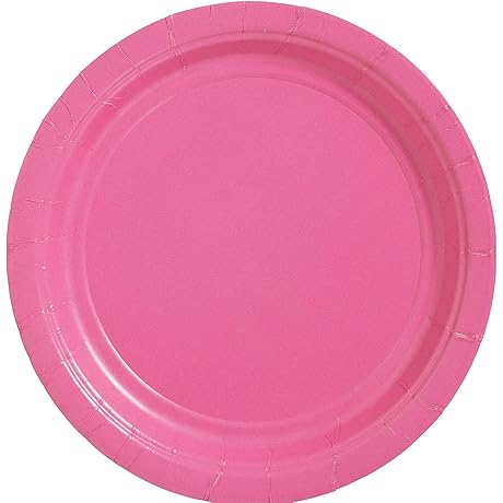 Bright Pink Round Spring Dessert Plates
