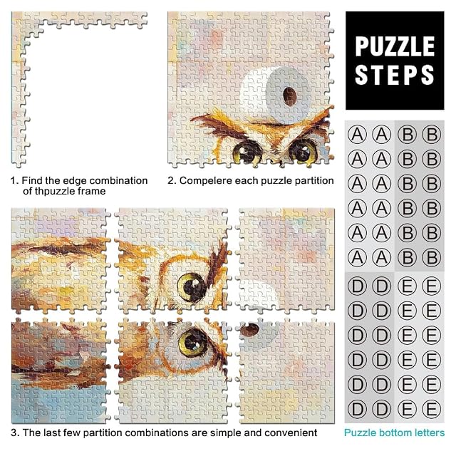 Foto 3 de 6 de Puzzles de 1000 Piezas para Adolescentes Búho con Papel higiénico Juguetes de Juego para Regalo Familiar…