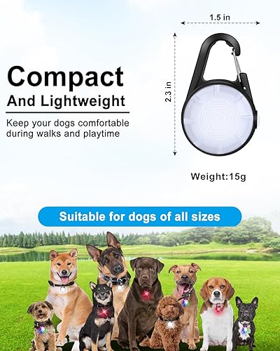 Miniatura 5 de DAAMENT Luces para perros para caminar por la noche, paquete de 2 unidades de 4 modos de luz para collar de perro, luz recargable para caminar con