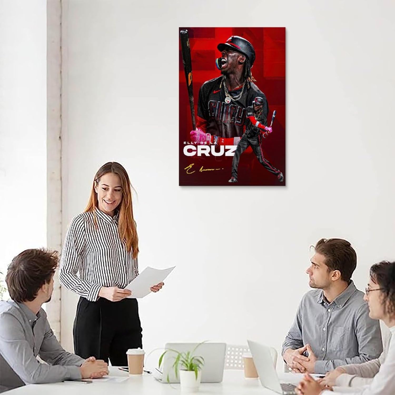 GAGALU Elly De La Cruz Poster Baseball Canvas Print Poster Wall Art For Home Office Decorations Painting, #5917, Unframe, 24x36inch(60x90cm)