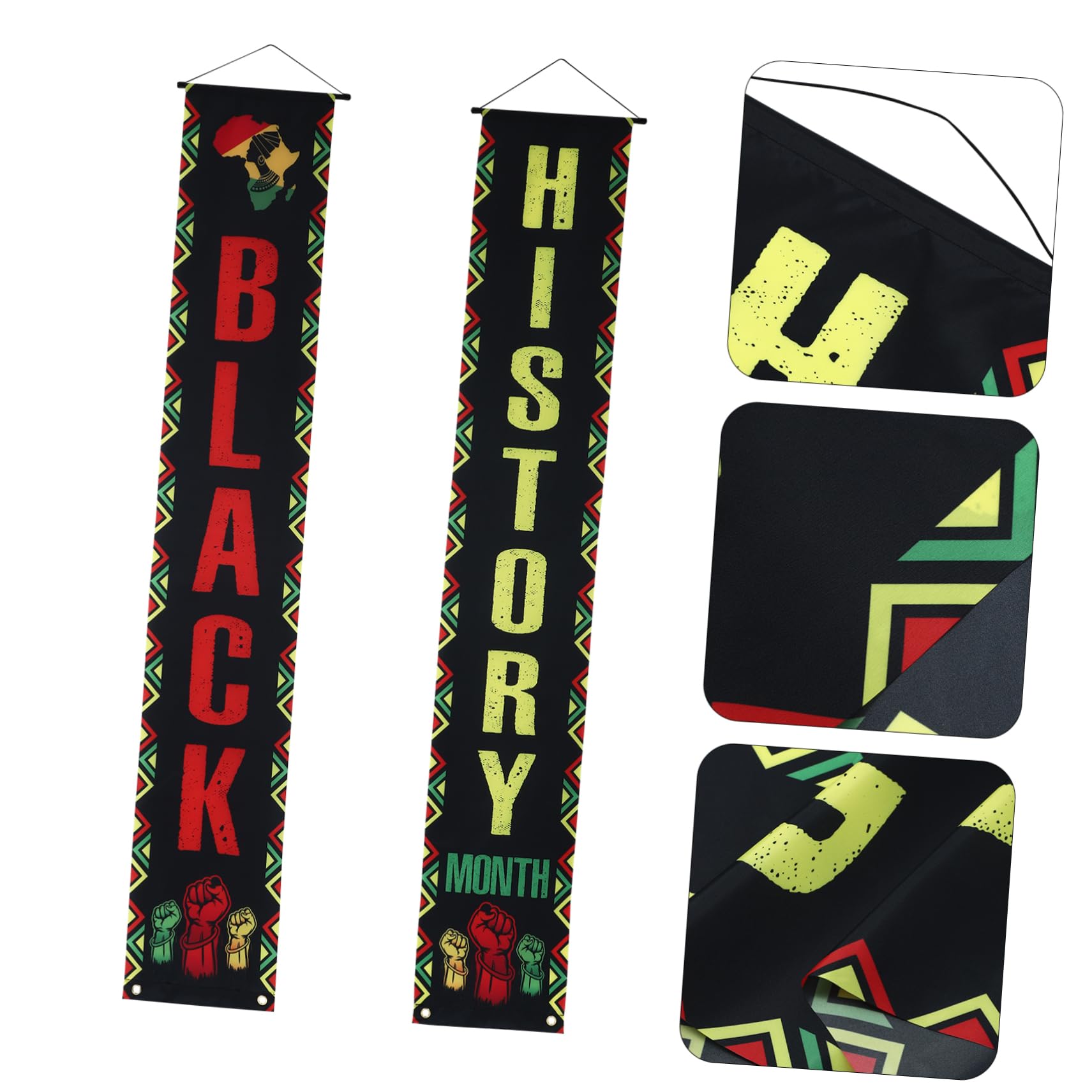 COLLBATH 3 Coppie Di Bandiere Juneteenth Distici Decorativi Da Appendere in Poliestere Mese Africano