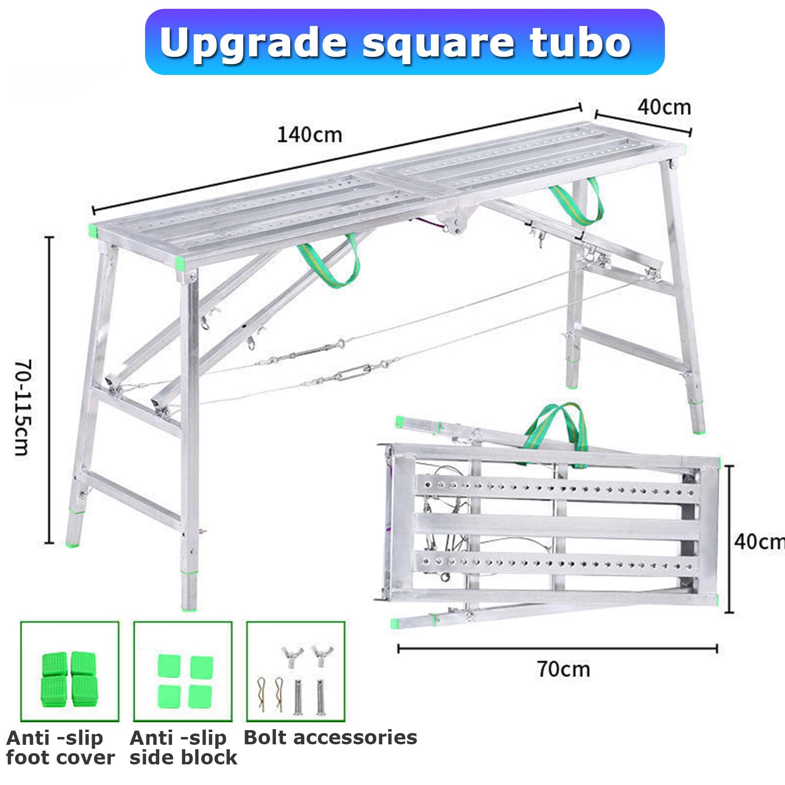 Andamio Multiusos de Altura Ajustable, Torre de andamio Plegable portátil para reformas y Bricolaje, 140 cm.
