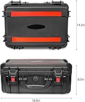 Vista 2 de Funda rígida impermeable con inserto de espuma personalizable para bricolaje, 19 x 14 x 8 pulgadas