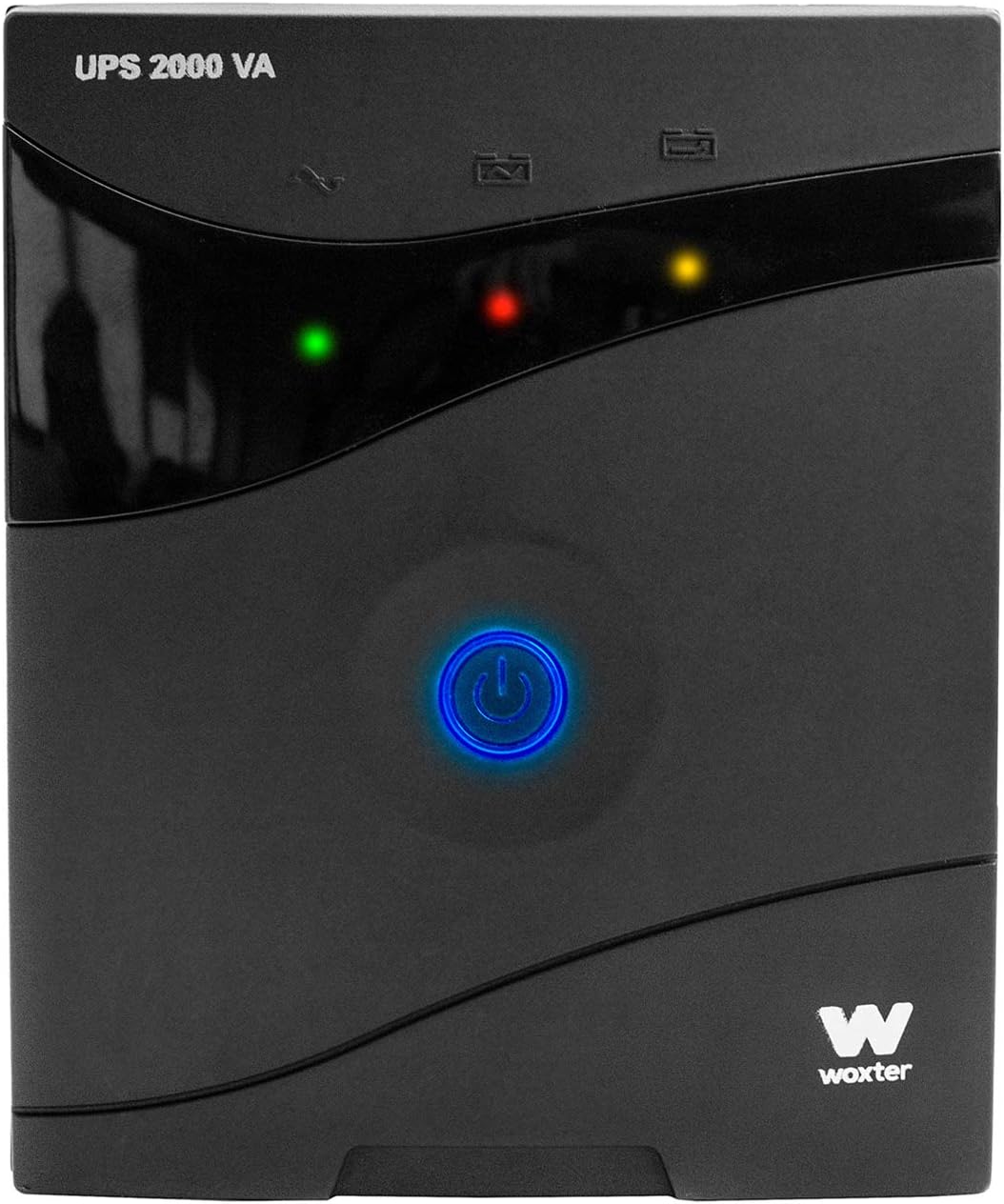 Woxter UPS 2000 VA - Sistema de alimentacin ininterrumpida (SAI)(2000VA/1200 Watts, Autonoma Aprox 20-30 Minutos), Color Negro