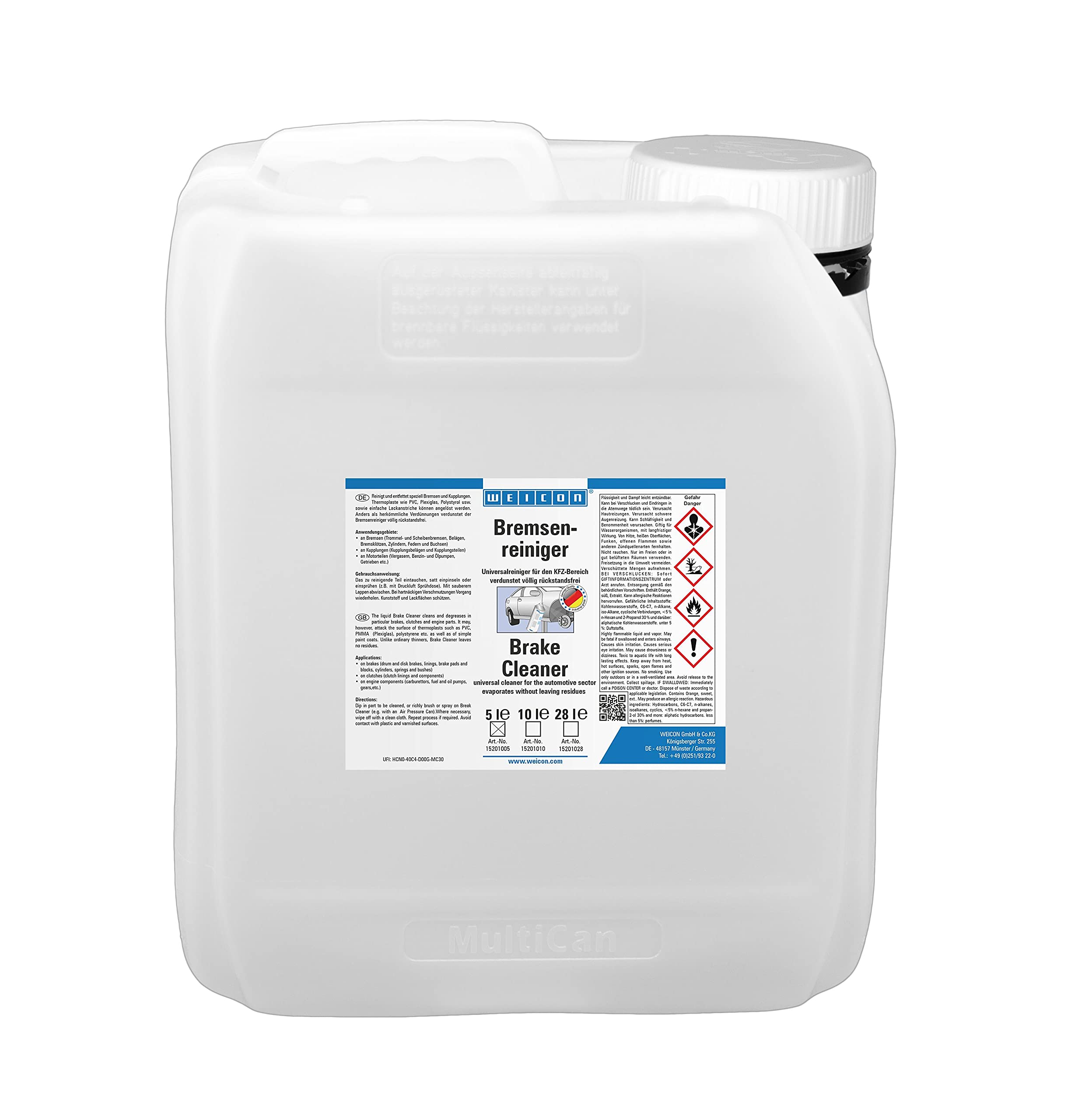 WEICON Brake Cleaner | 5 L | Universal Cleaner for the Automotive Industry