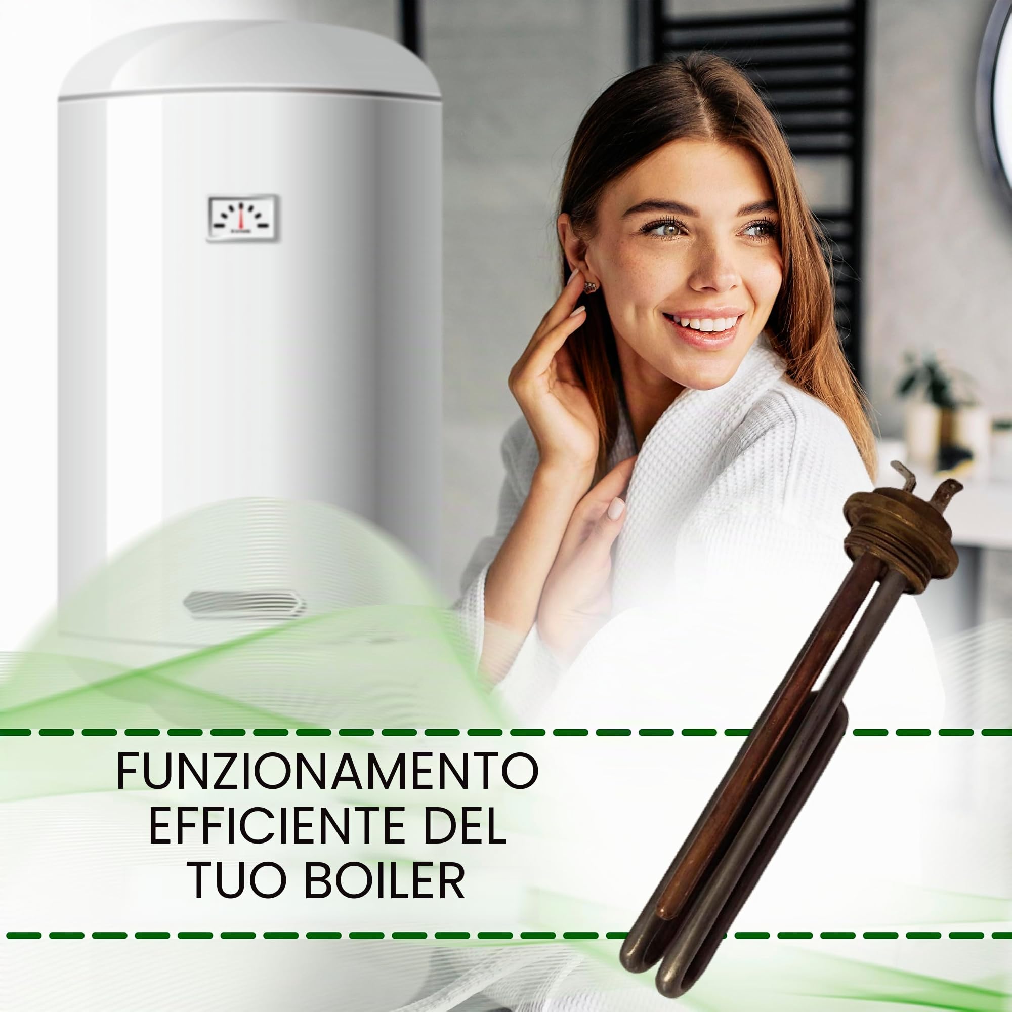 Resistenza Dello Scaldabagno per Caldaia 1700W 230V 180 mm - Garanzia di 5 Anni - ONIX TECH