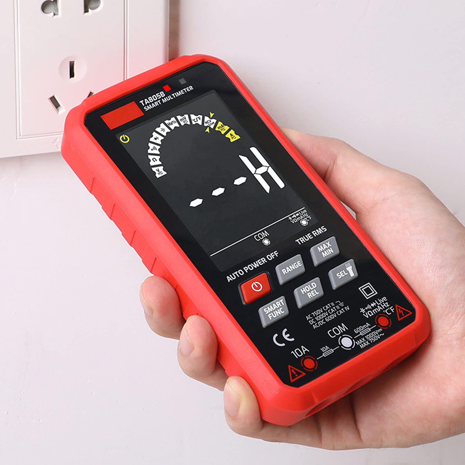 Multimetro Digitale Tester Automatico di Resistenza Tensione Corrente Ad Alta Precisione per Elettricisti Materiale ABS Rosso