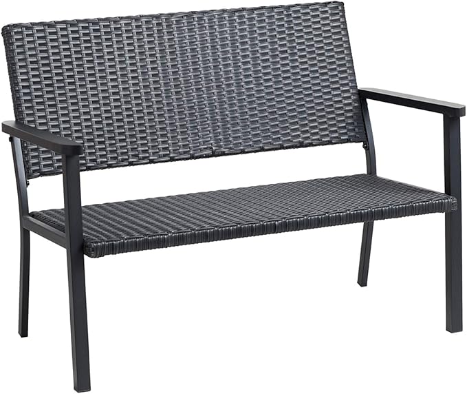 CHopetree Outdoor Loveseat Bench Chair for Outside Patio Porch, Metal