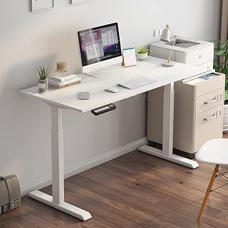 Electric Lift Desk Standing Smart Office Workstation Simple Modern Desktop PC Laptop Desk Home Study Writing Desk, 4 Colors,D-1.4 Meters