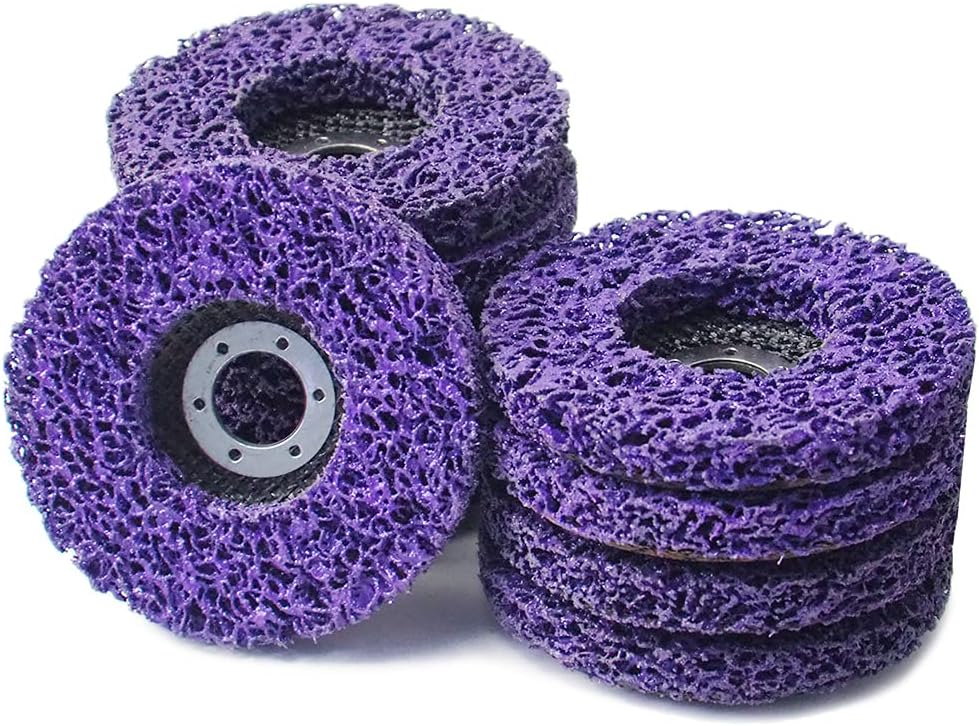 4-1/2" x7/8'' Stripping Discs Rust Remover Wheel Remove Paint and Oxidation Poly Strip Wheel Disc Abrasive Angle Grinding Wheel - 10 Pack(Purple)