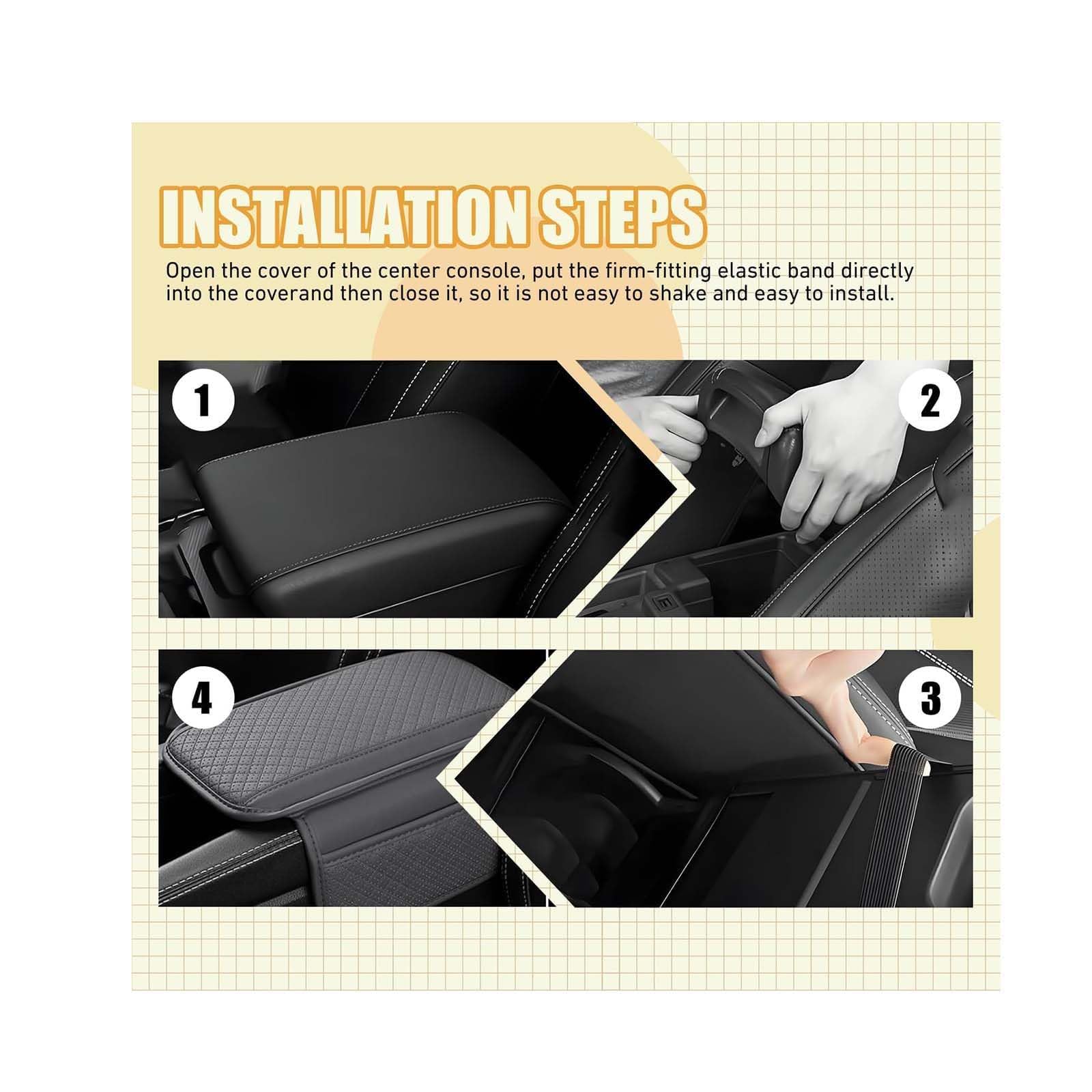 Copri Bracciolo Auto, per Suzuki S Cross Scross 2014-2025 2026 AntiGraffio Impermeabile Centrale Bracciolo Pad Pelle Center Console Protezione Cuscino,A