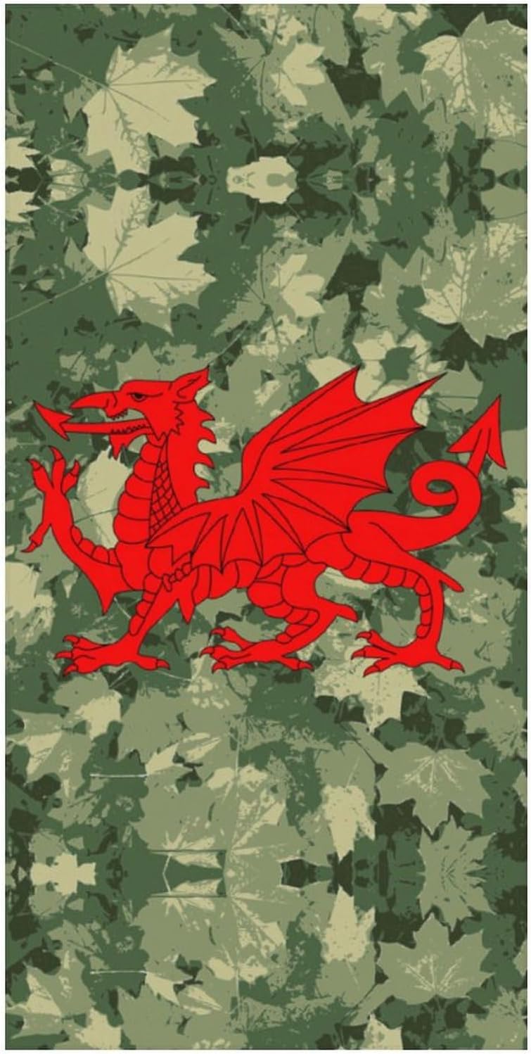 Wales Welsh Dragons Camouflage Leaves Beach Towels Oversized Jumbo Large Yoga Bath Towel for Pool Yoga Swim Body 160x80cm