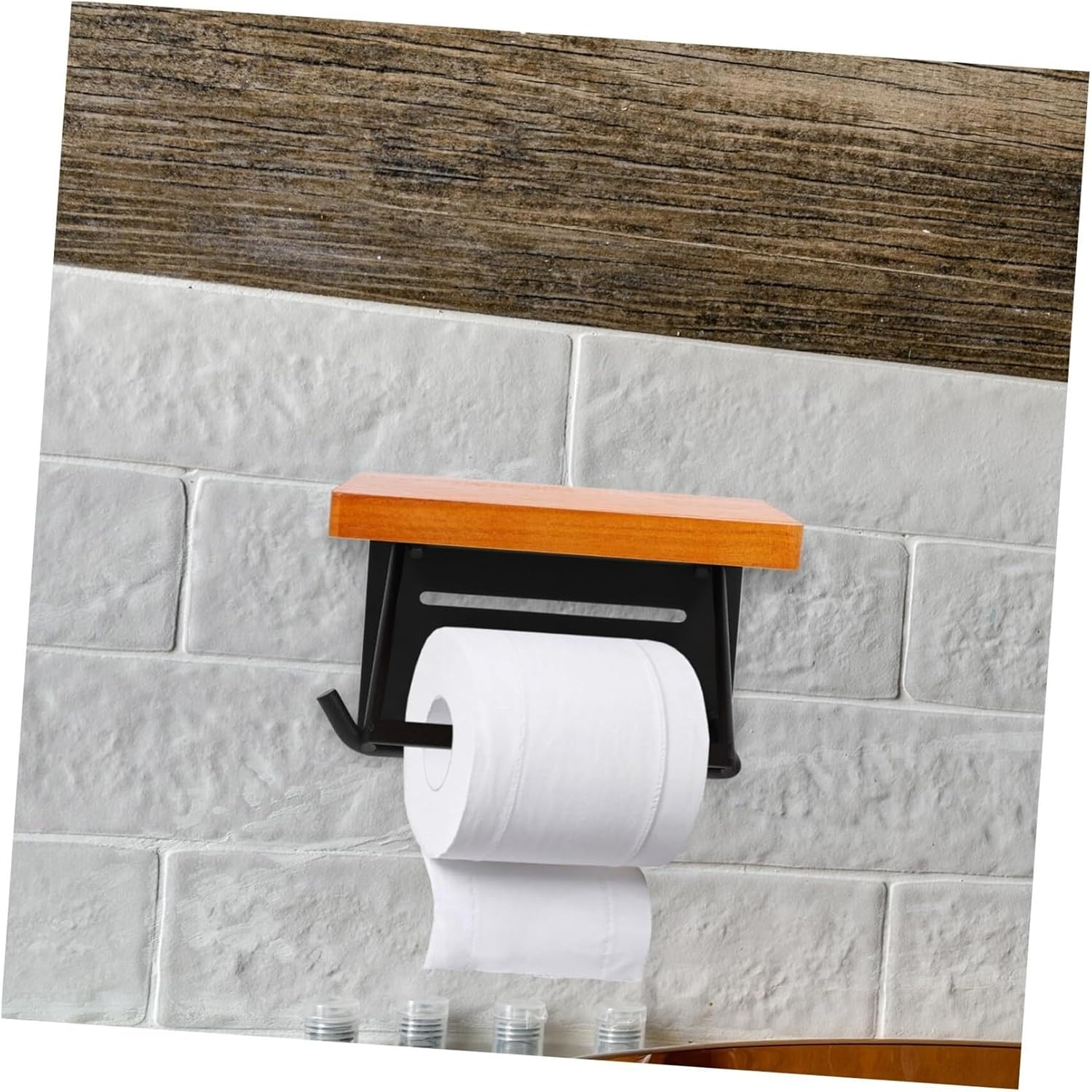 Toilet Paper Holder Wall Mounted Toilet Paper Holder with Shelf Stylish and Tissue Rack for Bathroom Organization Bathroom Tissue