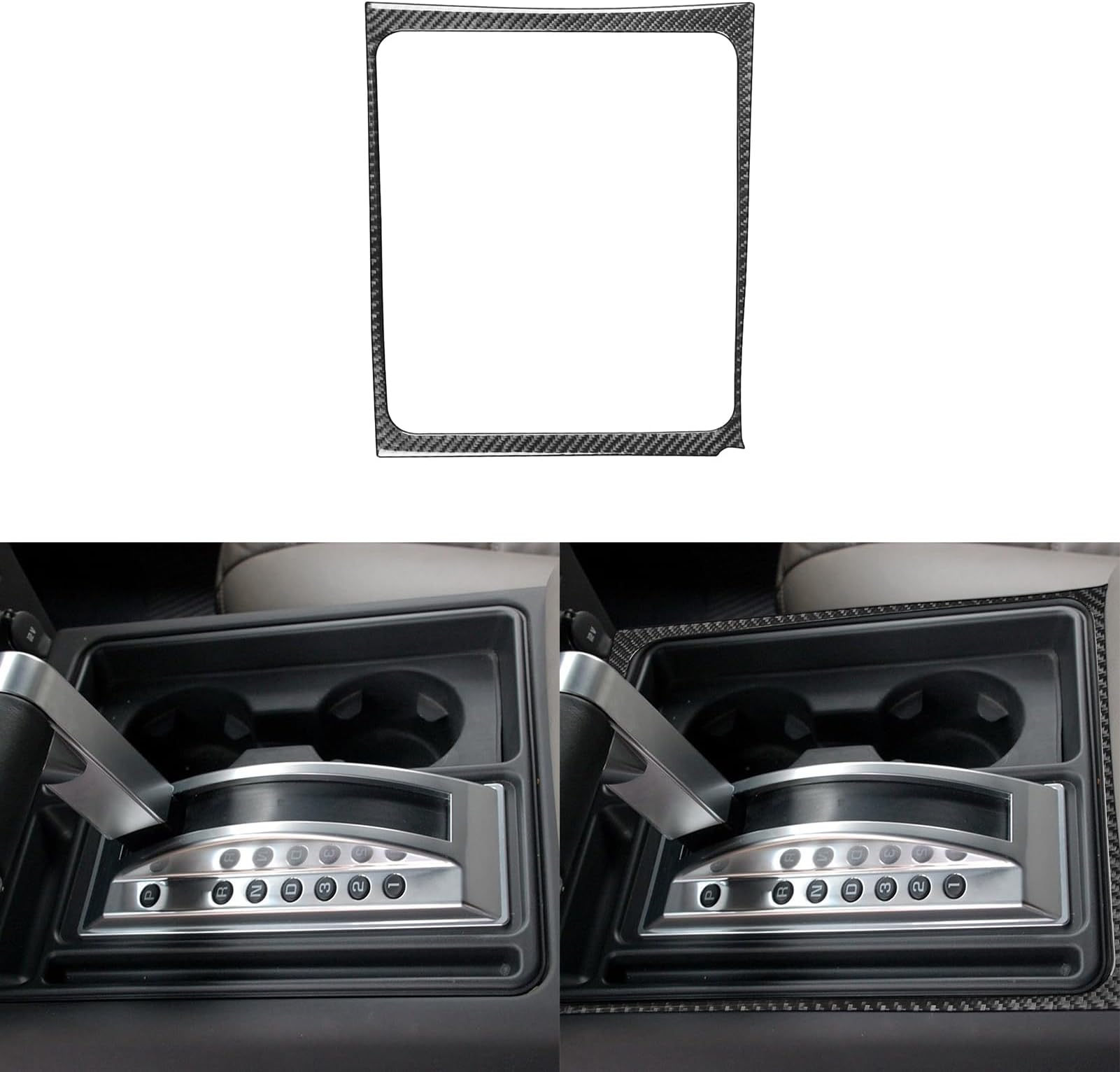 Car Gear Shift Panel Frame Cover Trim Center Console Decoration Sticker Real Carbon Fiber Decal Compatible with Hummer H2 2003 2004 2005 2006 2007 Car Interior Accessories