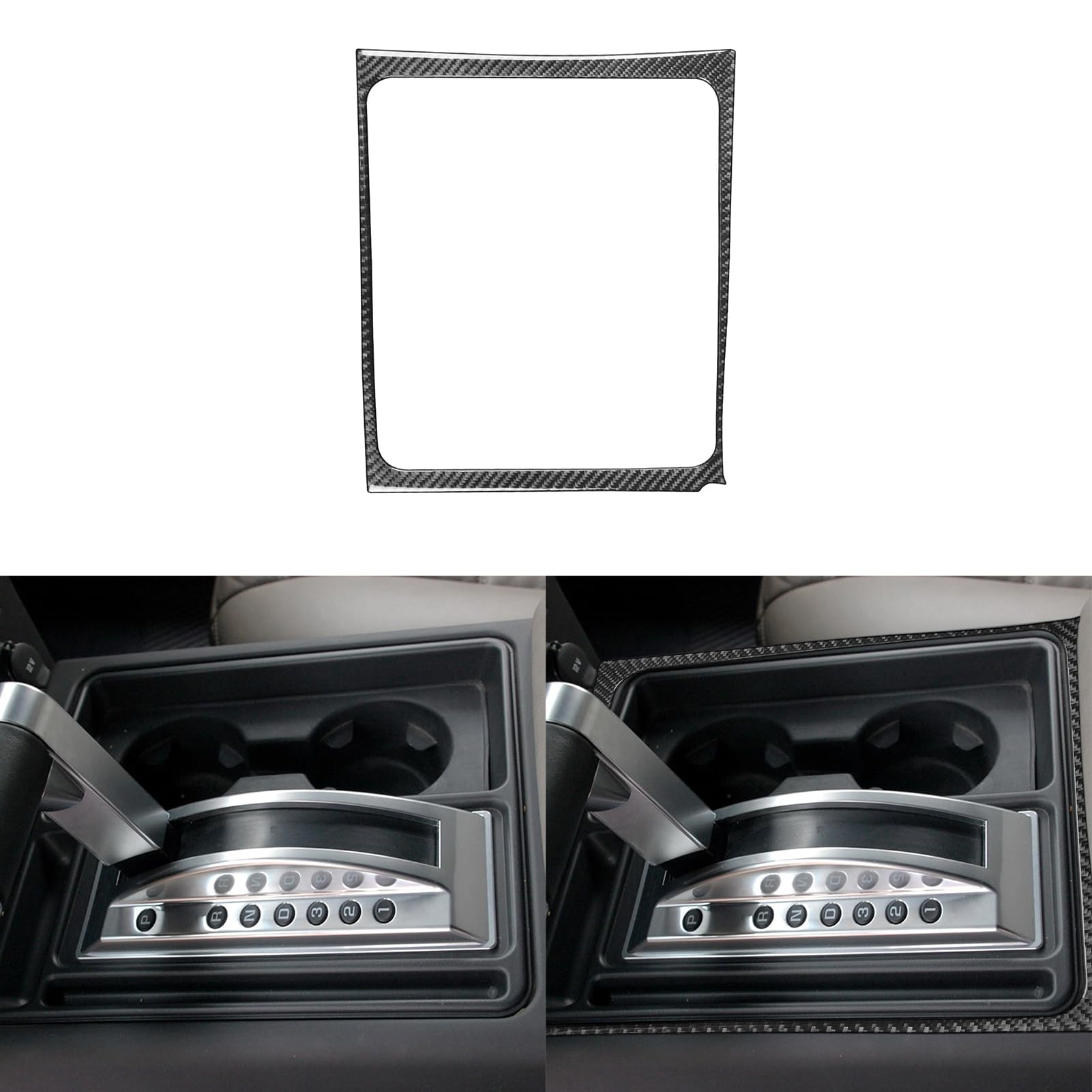 Car Gear Shift Panel Frame Cover Trim Center Console Decoration Sticker Real Carbon Fiber Decal Compatible with Hummer H2 2003 2004 2005 2006 2007 Car Interior Accessories