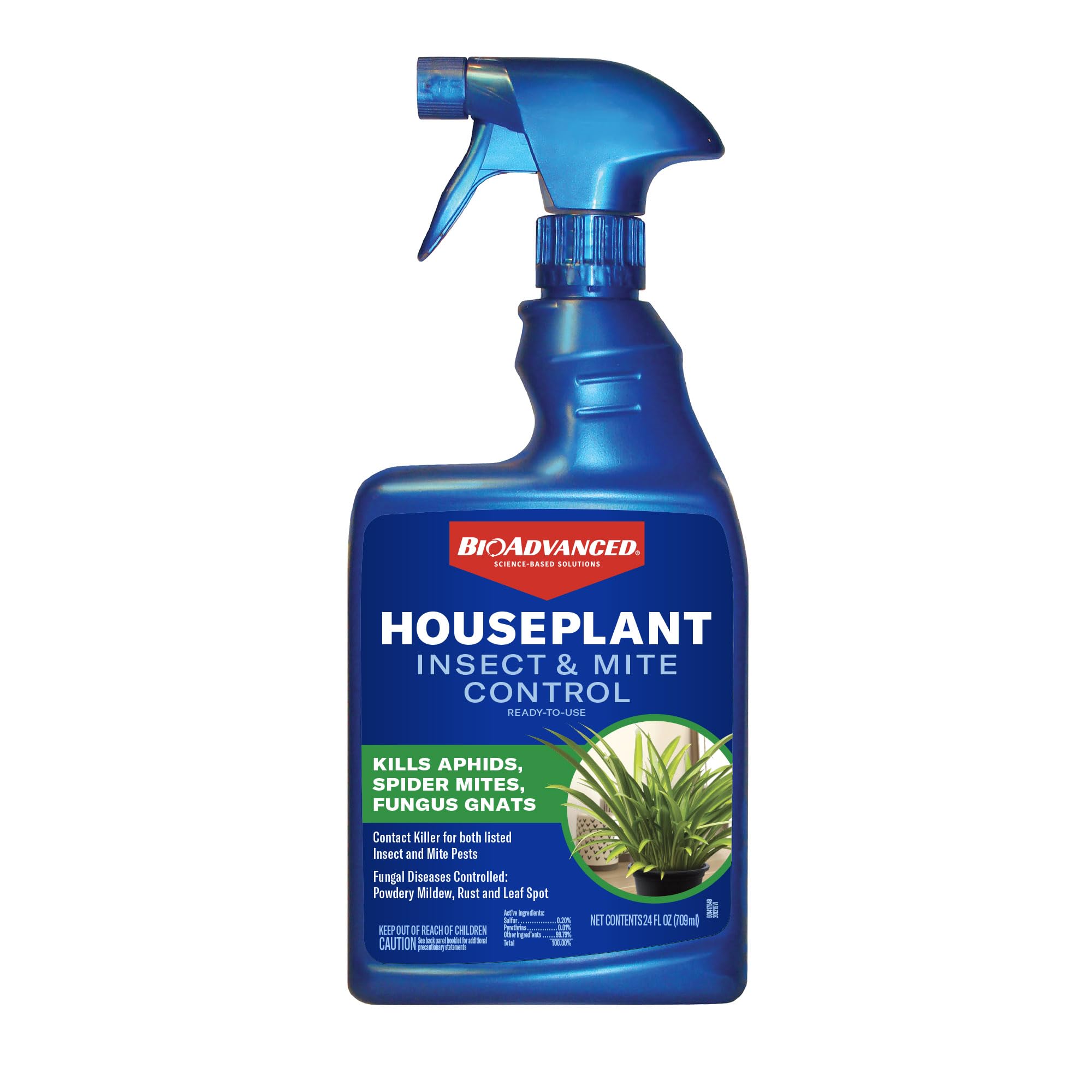 BioAdvanced Houseplant Insect & Mite Control, Ready-to-Use Fungul Disease & Fungus Gnats Killer, 24 oz