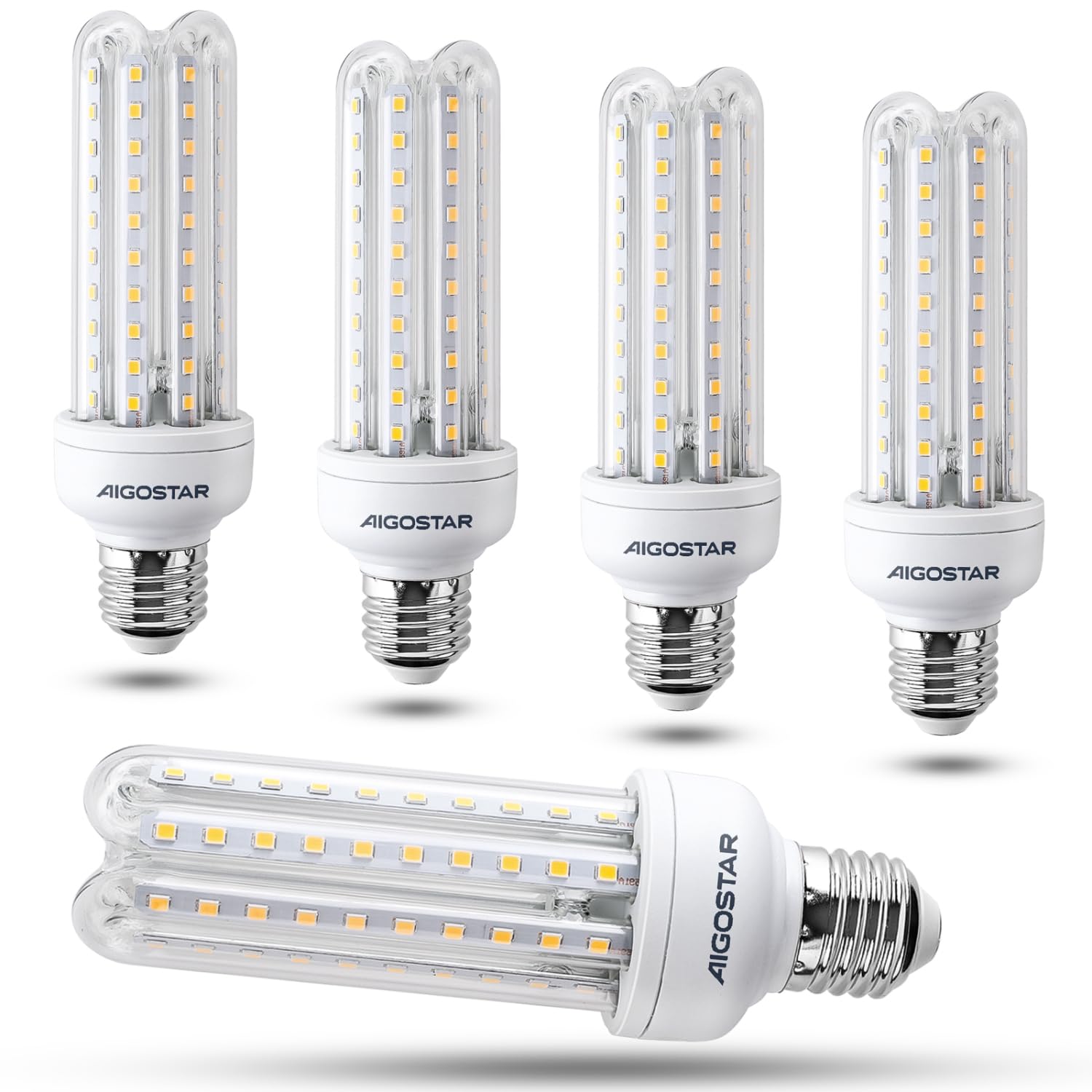 Aigostar Lampadina Led E27 15W Luce Bianca Fredda 6500K, Lampadine Mais 1510Lumen, Angolo A Fascio 360°, Non Dimmerabile, Pacco Da 5.-image