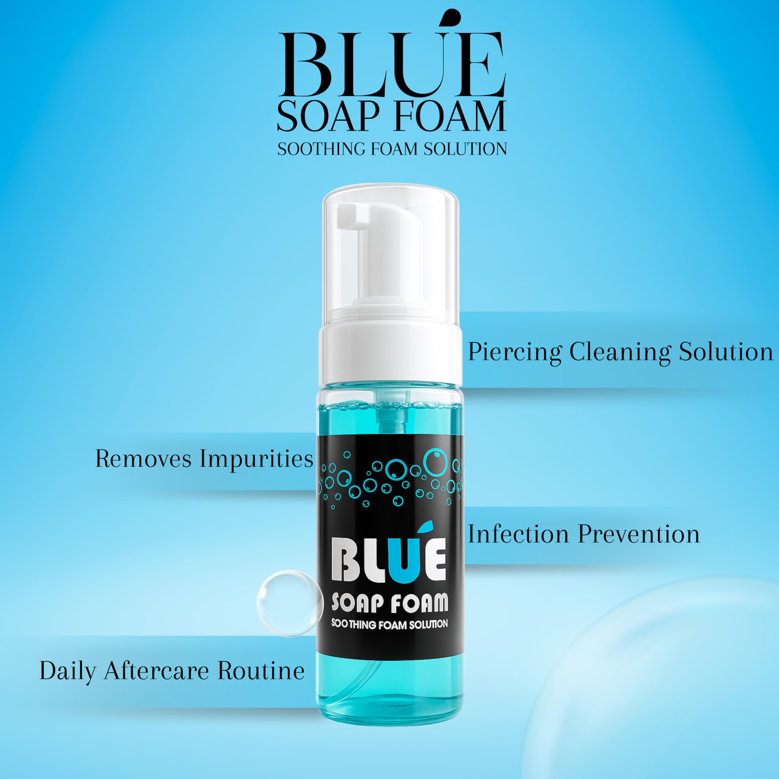 150ml Tattoo Blue Soap Foam | Shield Plus Cleaning & Soothing Solution | Professional Ink Removal, Piercing & Tattoo Aftercare 3