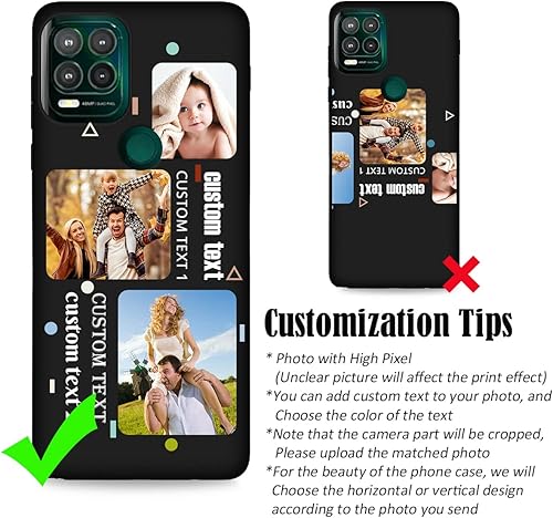 Miniatura 9 de Funda de teléfono con foto personalizada para Motorola Moto G Stylus 5G 2022 con nombre de logotipo y texto personalizado, funda protectora de