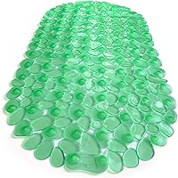 Vista 50 de Pebbles" Alfombra antideslizante para bañera y ducha de 27 x 14 pulgadas, ovalada, no tóxica, segura, limpia, lavable a máquina, agarre y drenaje