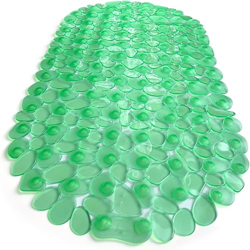 Miniatura 50 de Tapete antideslizante para bañera/ducha "Pebbles" de 27.5 x 14 pulgadas, rectangular, no tóxico, seguro, limpio, lavable a máquina, agarre y drenaje