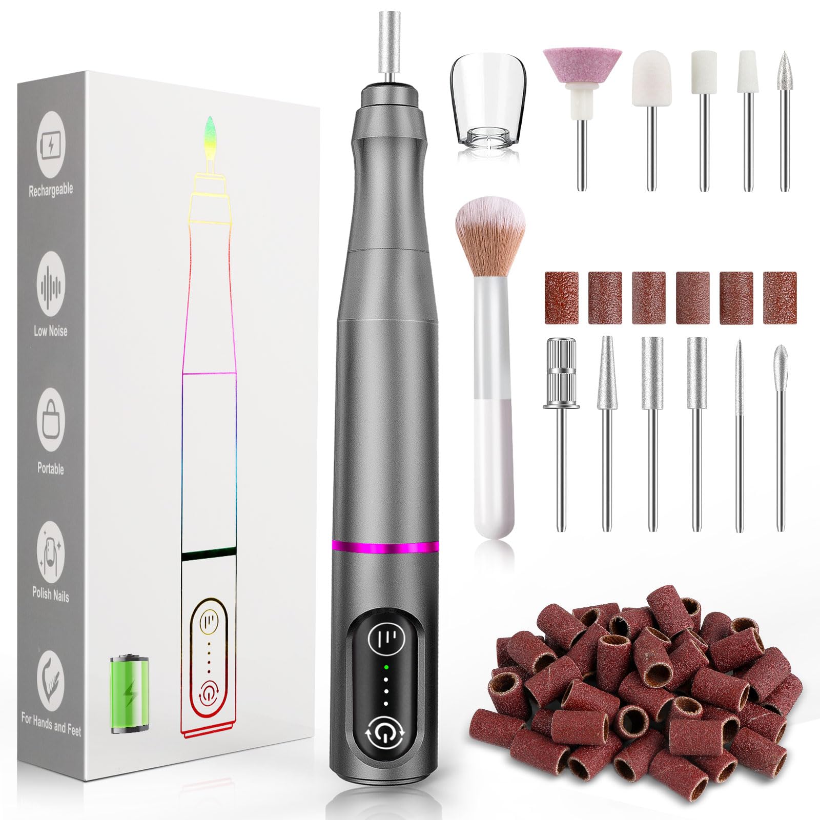 TUOBEO Cordless Nail Drill Kit - Rechargeable Efile -11 TUOBEO Cordless Nail Drill Kit - Rechargeable Efile -11