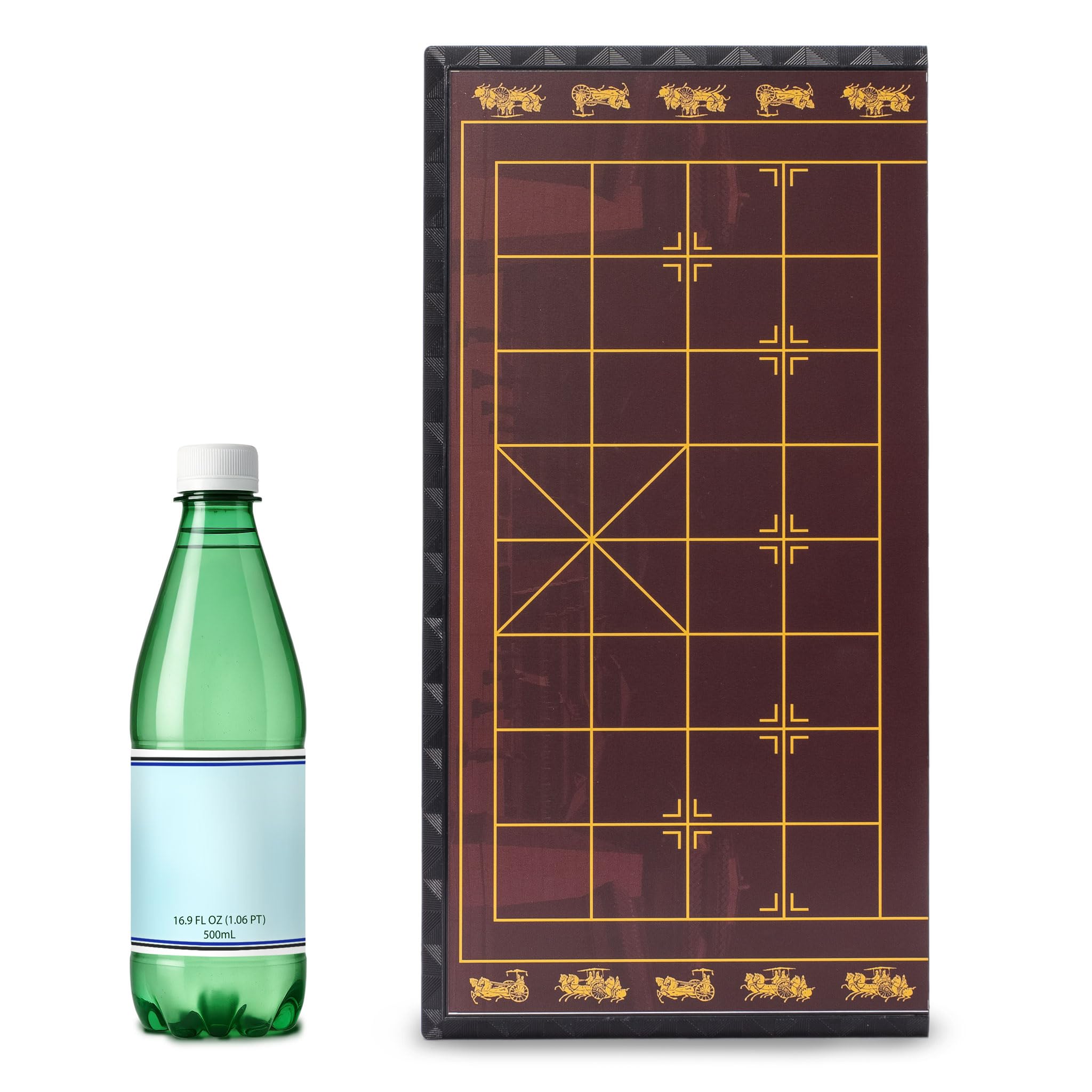 Yellow Mountain Imports Duże chińskie szachy (Xiangqi) magnetyczny zestaw podróżny (37 cm) z czarnymi pionkami