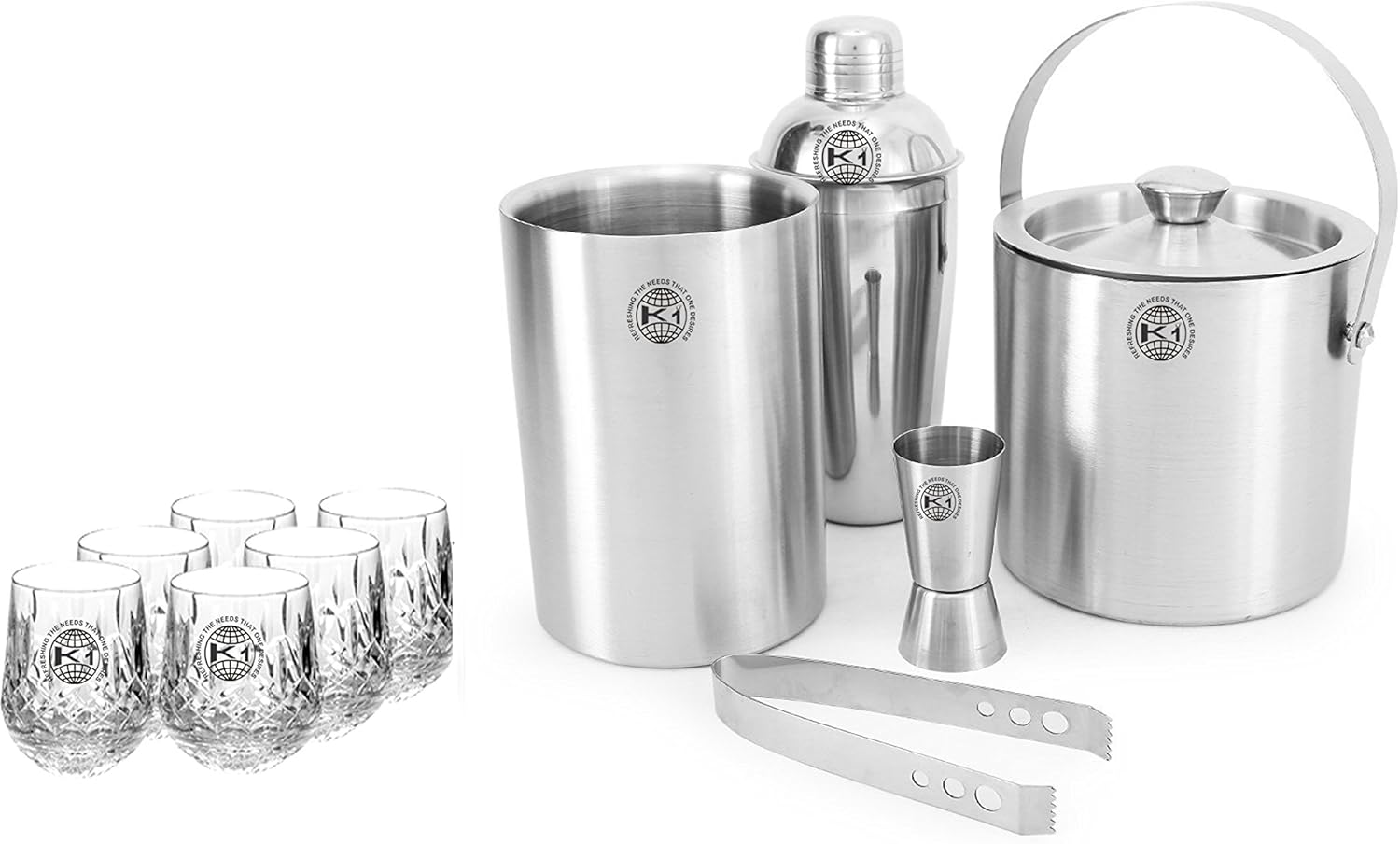 King International 100 Stainless Steel Bar Set Bar Tools