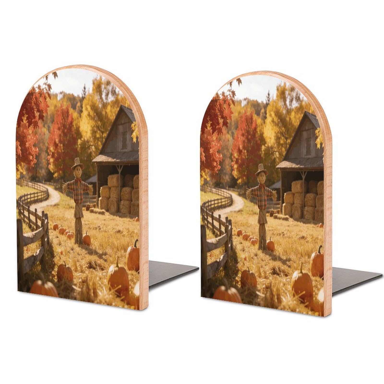 Sujetalibros antideslizante Autumn Field Watchman de madera resistente que sujeta volúmenes pesados