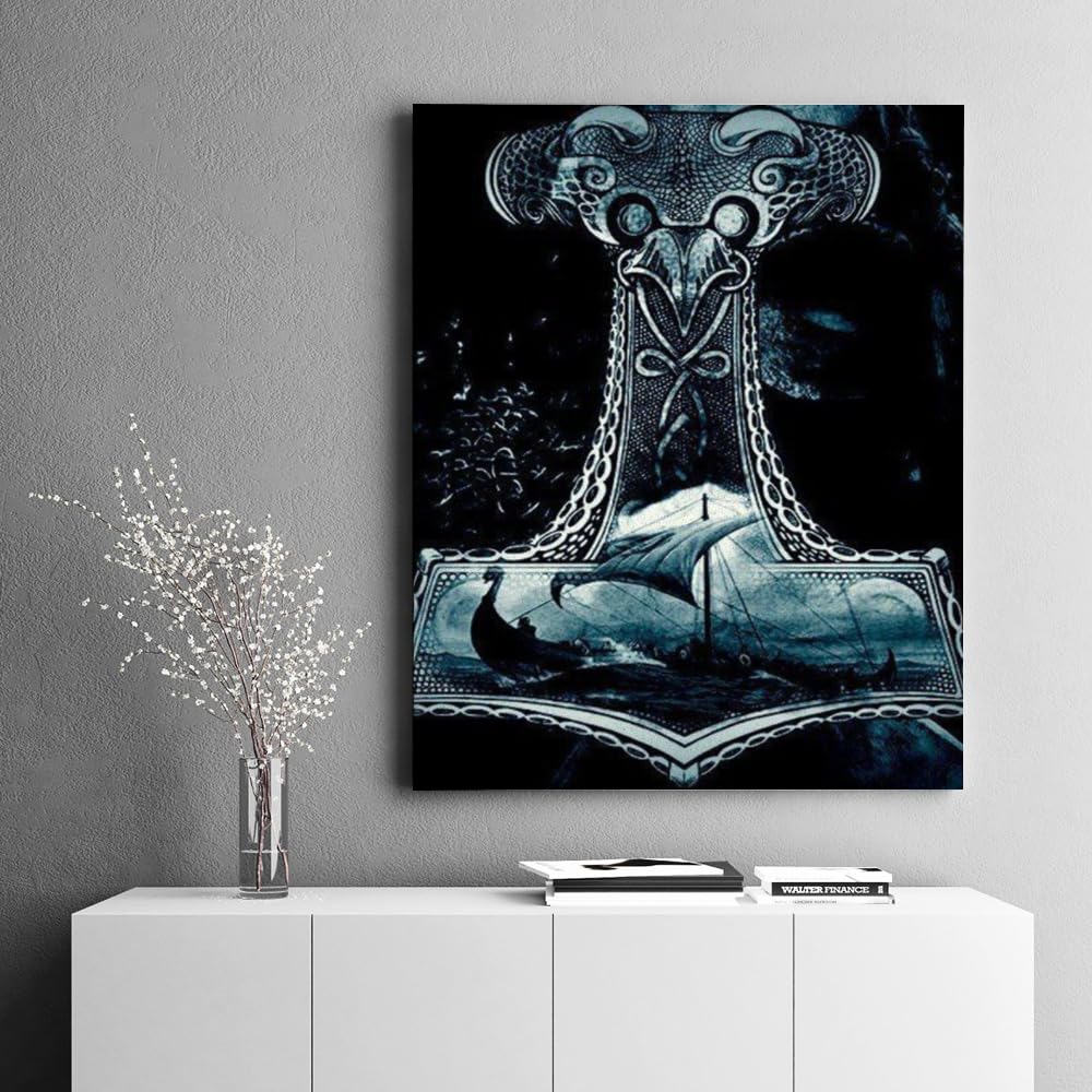 Malen Nach Zahlen Wikinger & Odins Raben - 40x50cm Leinwand-Set Für Erwachsene