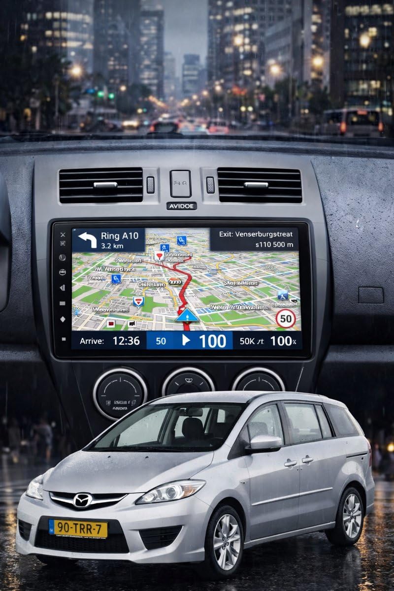 Autoradio 9 pollici compatibile con Mazda 5 2010-2016 | CarPlay/Android Auto/WiFi/DSP/DAB+, touchscreen CarPlay, sistema radio multimediale HD (T1 (2GB/32GB) QUAD CORE)