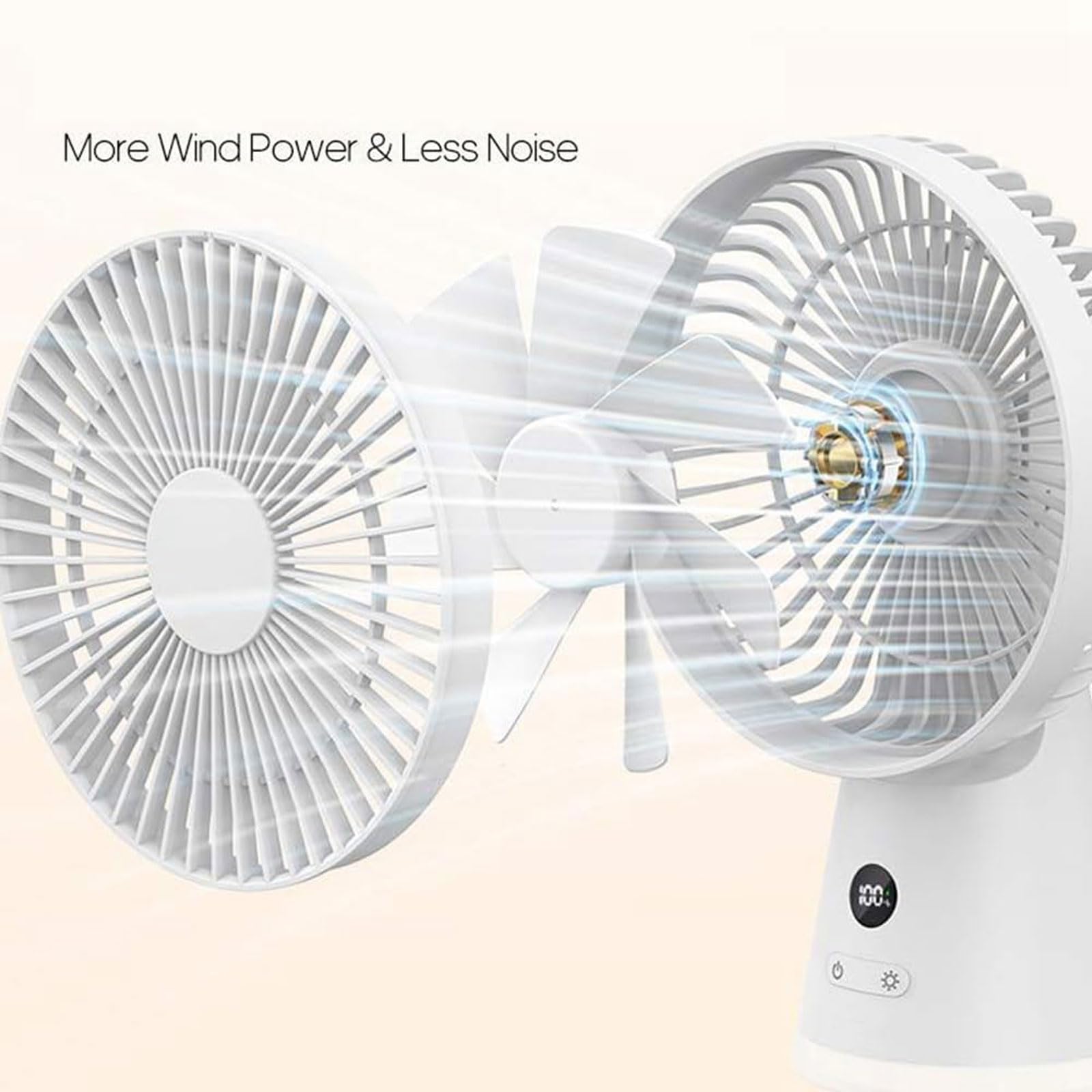 Ventilatore da Tavolo,Circolatore d'aria,ventilatore portatile,5 Velocità Regolabili,Ventilatore Silenzioso Notte con Luce Notturna,per Circolazione Aria,Per Soggiorno,Cucina,Scrivania,Campeggio