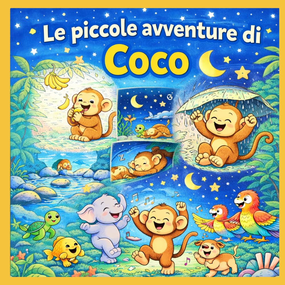 Libro da colorare Bambini : Le Piccole Avventure di Coco la Scimmietta